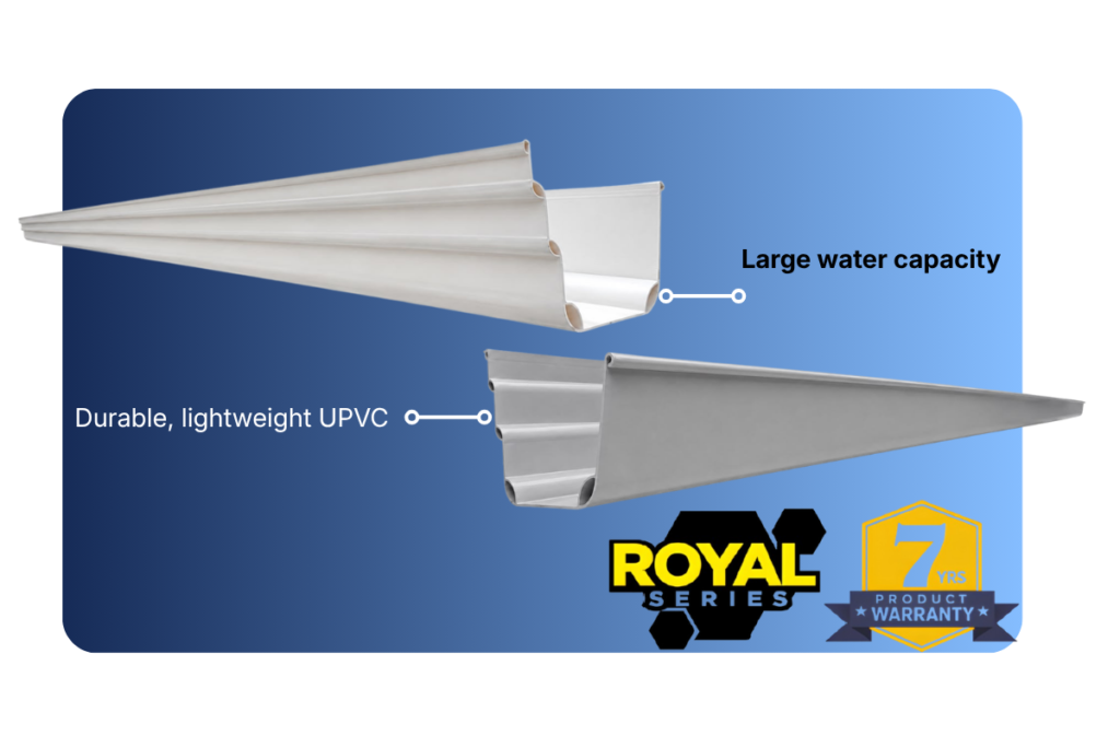 UPVC rain gutter R220 left right EverPlasr