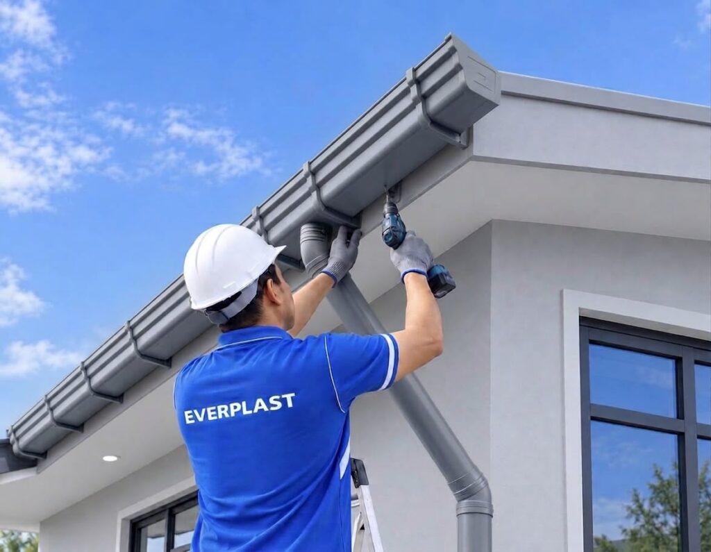 Everplast UPVC roof rain gutter